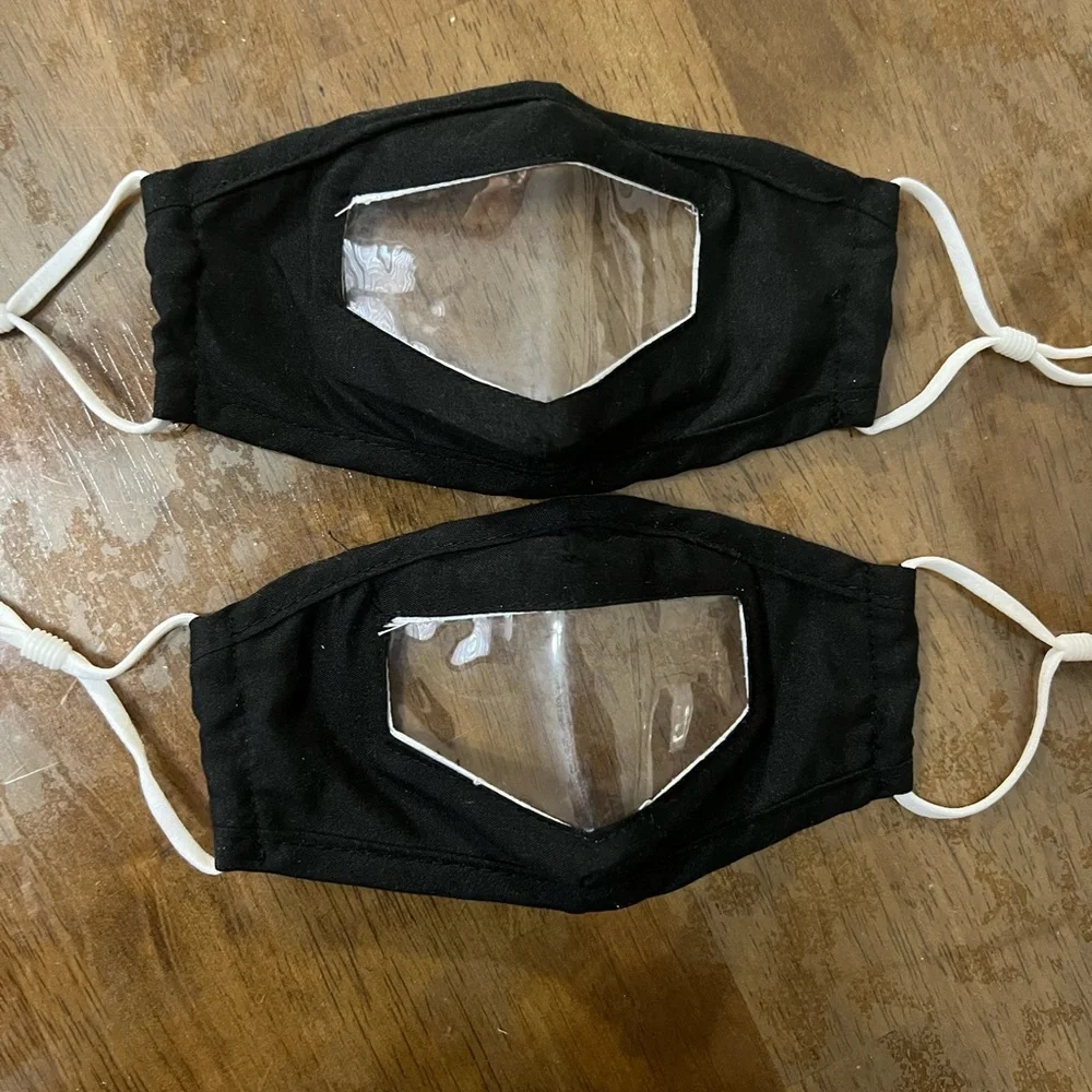 2 clear mouth masks for children kids